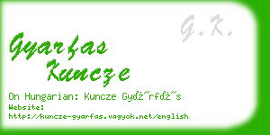 gyarfas kuncze business card